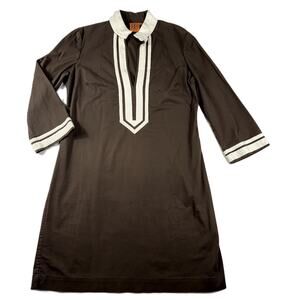Tory Burch brown and white Tunic Dress size 14